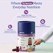5 - Gritzo Iron Gummies with Folic Acid and Vitamin C for 7-9 Years Girls, 30 gummies Mixed Berry