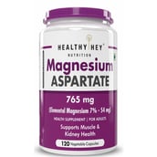 1 - HealthyHey Nutrition Magnesium Aspartate,  Unflavoured  120 veggie capsule(s) 