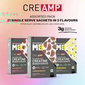 2 - MuscleBlaze Creatine Monohydrate CreAMP,  Assorted Pack of 21 (7x3)  0.185 lb 