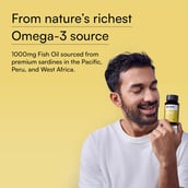 8 - HealthKart HK Vitals Omega 3 1000mg with 180mg EPA and 120mg DHA,  60 capsules