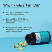 7 - HealthKart HK Vitals Fish Oil 1000mg with 180mg EPA and 120mg DHA,  90 capsules