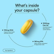 5 - HealthKart HK Vitals Fish Oil 1000mg with 180mg EPA and 120mg DHA,  30 capsules