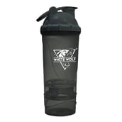 2 - White Wolf Matrix Shaker Bottle with Storage Compartments,  Black  600 ml 