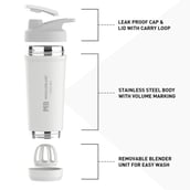 6 - MuscleBlaze Stainless Steel Gym Shaker Pro, White 700 ml