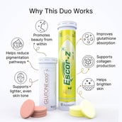 1 - Glutone 1000 & Escor-Z Combo, Unflavoured, Lime & Lemon 12 Piece(s)/Pack