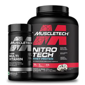1 - MuscleTech Nitrotech Whey Protein 4lb & Platinum Multivitamin 60 Tabs Combo,  2 Piece(s)/Pack  Cookies & Cream 