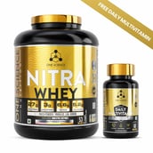 1 - One Science Nitra Whey Tiger Combo Pack, 4 lb Cookies and Cream with Daily Multivitamin 60 Capsules