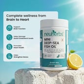 3 - Neuherbs Mini Deep-Sea Fish Oil 1000mg for Heart & Bone Lemon Flavour, 60 softgels