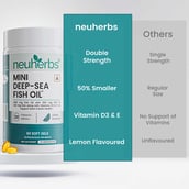 8 - Neuherbs Mini Deep-Sea Fish Oil 1000mg for Heart & Bone Lemon Flavour, 60 softgels