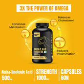 8 - BeastLife Omega-3 6 & 9 Flaxseed Oil 1000mg,  60 capsules 