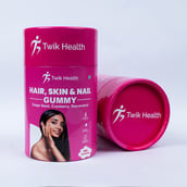 4 - Twik Health Hair Skin & Nail Cranberry Grape Seed, 60 gummies