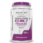 1 - HealthyHey Nutrition Natural Vitamin K2 MK7 with Vegan D3,  Unflavoured  120 capsules 
