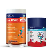 2 - Gritzo Supermilk Immunity Kit, 400 g Chocolate for Boy 7-12 Yrs with Gummies