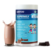 2 - Supermilk Gritzo Overall Growth for Boy/Girl 2-6 Yrs Protein & Nutrition Drink Mix (Old MRP), 400 g Double Chocolate