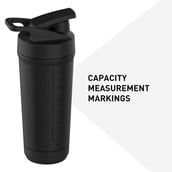 2 - MuscleBlaze Stainless Steel Gym Shaker Pro, Black 700 ml