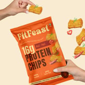 6 - FitFeast Protein Chips, 60 g Peri - Peri (Pack of 6)