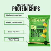 11 - FitFeast Protein Chips, 60 g Cream & Onion (Pack of 6)