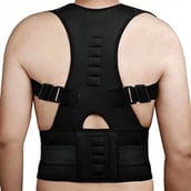 B Fit USA Back Brace Posture Corrector Magnetic (ST 2088), Black S/M