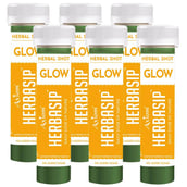 Herbasip Glow Juice Pack of 6 Shots,  Unflavoured  50 ml 