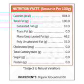 1 - Nouriza Cold Pressed Organic Groundnut Oil, 1 L