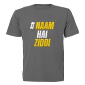 MuscleBlaze Naam&nbsp;Hain&nbsp;Ziddi T-Shirt,  Grey  XL 