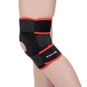 4 - Strauss Adjustable Knee Support Patella, Pair (Black) Free Size