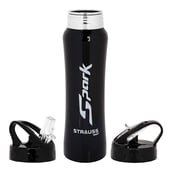3 - Strauss Spark Stainless Steel Bottle,  Metal Finish Black  750 ml 