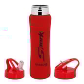 3 - Strauss Spark Stainless Steel Bottle,  Rubber Finish Red  750 ml 