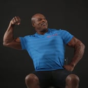 3 - Rocclo T Shirt-5052,  Light & Dark Blue Strips  Medium 