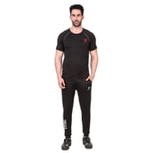 2 - Fitinc Jogger for Men with Two Side Zipper Pockets,  Black  Large 