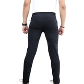 1 - Fitinc Dobby Lycra Trackpant with Two Side Zipper Pockets,  Black  Large 