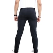 3 - Fitinc Dobby Lycra Trackpant with Two Side Zipper Pockets,  Black  XXL 