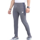 1 - Fitinc Dobby Lycra Trackpant with Two Side Zipper Pockets, Gray XXL