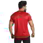 4 - Omtex Gym Polyester T Shirt TS1801,  Red  Large 