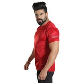 5 - Omtex Gym Polyester T Shirt TS1801,  Red  Small 