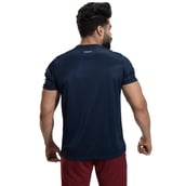 4 - Omtex Gym Polyester T Shirt TS1801,  Navy Blue  Small 