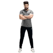 5 - Omtex Gym Polyester T Shirt TS1801,  Light Grey  Medium 