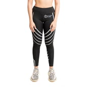 3 - Fitup Life Women Grey Striped Tights, Black Medium