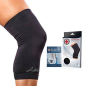 3 - Dr. Arthritis Copper Infused Knee Support,  Black with Hand Book  Medium 