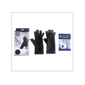 1 - Dr. Arthritis Compression Gloves,  Grey with Hand Book (Pair)  Medium 