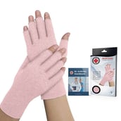 1 - Dr. Arthritis Women Arthritis Gloves with Soft Compression,  Black with Hand Book (Pair)  Medium 