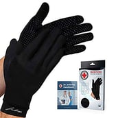 2 - Dr. Arthritis Copper Infused Gloves,  Black with Hand Book (Pair)  XL 