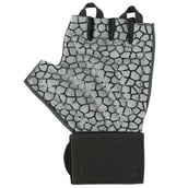 1 - Fitup Life Gym Gloves with Adjustable Wrist Grip & Web Leather Padding,  Black with Grey  Large 