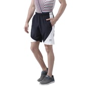 2 - Masch Mens Regular Fit Polyester Shorts (MSSH 0619 CS SFDCRV NBW),  Small  Navy Blue and White 