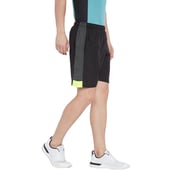 4 - Masch Mens Regular Fit Polyester Shorts (MSSH 0618 CS NEONHP BG),  Medium  Black 