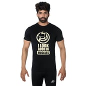 DK Active Wear Half Sleeve Gym T Shirt (Look Good),  Black  Large 