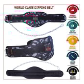 2 - Xtrim 8 Inch Dipping Belt Heavy Duty 32 Inch Steel Chain Extra Padded Durable Design,  Multi Color  Adjustable 