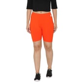 3 - N Gal Cotton Lycra Women's Thigh Length Cycling Yoga Workout Casual Shorts,  Mango  XL 