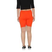 2 - N Gal Cotton Lycra Women's Thigh Length Cycling Yoga Workout Casual Shorts,  Mango  XL 