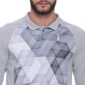 4 - Campus Sutra Graphic Print Men Polo Neck T Shirt,  Grey  Large 